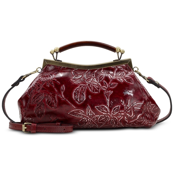 Patricia Nash Handbags - Patricia Nash Red Shoulder Bag with Floral Embossed Design